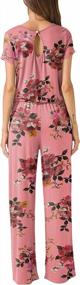 img 1 attached to Women'S Floral Summer Jumpsuits: LAINAB Loose Short Sleeve Style