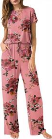 img 4 attached to Women'S Floral Summer Jumpsuits: LAINAB Loose Short Sleeve Style