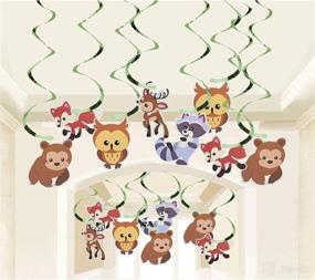 img 2 attached to 🎉 Woodland Animals Birthday Party Swirl Decorations – BLUE PANDA 30-Count Ceiling Streamers, Hanging Whirls for Kids, Multicolored - Hanging Length: 30 – 37 Inches