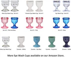 img 1 attached to Eye Wash Cup White Color Set Of 2, Made Of Porcelain Ceramic For Keep Your Eyes Clean And Healthy + Velvet Gift Box