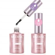 mizhse base and top coat gel nail polish: 2x18ml long-lasting shiny no wipe soak off uv led clear nail polish logo