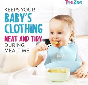 img 3 attached to Silicone Baby Bibs - Food Grade, BPA Free Material, Easy-to-Clean, Adjustable Size - 2 Pack