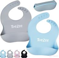 silicone baby bibs - food grade, bpa free material, easy-to-clean, adjustable size - 2 pack логотип
