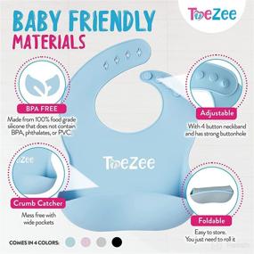 img 1 attached to Silicone Baby Bibs - Food Grade, BPA Free Material, Easy-to-Clean, Adjustable Size - 2 Pack