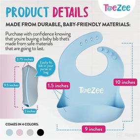 img 2 attached to Silicone Baby Bibs - Food Grade, BPA Free Material, Easy-to-Clean, Adjustable Size - 2 Pack