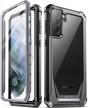 protective poetic guardian case for samsung galaxy s21+ plus 5g: full-body hybrid bumper cover with built-in screen protector and fingerprint id compatibility in sleek black design logo