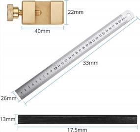 img 3 attached to 12 Inch Stainless Steel & Brass Parallel Ruler Woodworking Positioner Block - 300CM DIY Measuring Tool