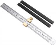12 inch stainless steel & brass parallel ruler woodworking positioner block - 300cm diy measuring tool logo
