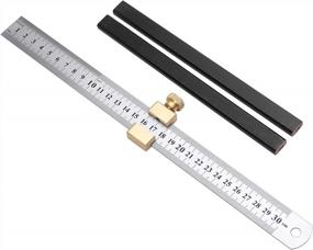 img 4 attached to 12 Inch Stainless Steel & Brass Parallel Ruler Woodworking Positioner Block - 300CM DIY Measuring Tool