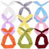 9 pcs wire headbands for women - cute tie hair bands, ajustable twist bow headband accessories logo