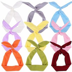 img 4 attached to 9 Pcs Wire Headbands For Women - Cute Tie Hair Bands, Ajustable Twist Bow Headband Accessories