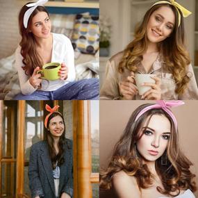 img 1 attached to 9 Pcs Wire Headbands For Women - Cute Tie Hair Bands, Ajustable Twist Bow Headband Accessories