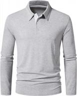 men's long sleeve slim-fit cotton golf polo shirt - waterwang basic design logo