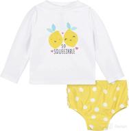 gerber baby-girls long sleeved rashguard swim bathing suit set: the perfect protective swimwear for babies and toddlers logo