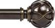 kamanina 1 inch telescoping single drapery rod, adjustable 72-144 inches (6-12 feet) with netted texture finials in antique bronze logo