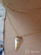 img 1 attached to Handmade 18k Gold Plated Dainty Gold Choker Necklace, Layered Heart Pendant with Arrow Bar, Long Layering Necklace for Women by MEVECCO review by Rich Montgomery