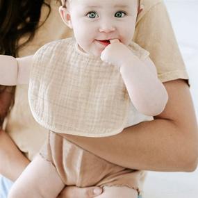 img 2 attached to Konssy Muslin Baby Bibs: 8 Pack Unisex Cotton Bandana 👶 Drool Bibs for Teething and Drooling - 8 Solid Colors Set