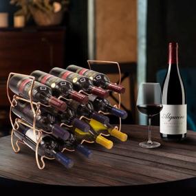 img 3 attached to Sorbus® 3-Tier Stackable Wine Rack - Classic Style Wine Racks For Bottles - Perfect For Bar, Wine Cellar, Basement, Cabinet, Pantry, Etc - Hold 12 Bottles, Metal (Copper)
