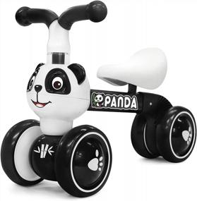 img 4 attached to Panda Baby Balance Bikes - No Pedal Riding Toy For 1-3 Year Olds - Perfect Gift For First Birthday And Holidays
