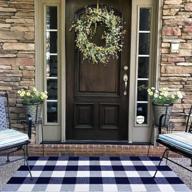 ustide buffalo check rug: stylish black and white plaid, washable and hand-woven for a retro farmhouse look logo