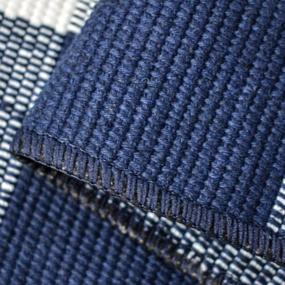 img 2 attached to USTIDE Buffalo Check Rug: Stylish Black and White Plaid, Washable and Hand-Woven for a Retro Farmhouse Look