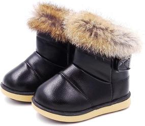 img 4 attached to 👞 Cozy Komfyea: Stylish and Durable Winter Leather Shoes and Boots for Toddler Boys