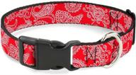 🐾 buckle-down small paisley red/white plastic clip collar - 9-15" - a stylish and secure accessory for your pet logo