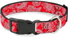 img 2 attached to 🐾 Buckle-Down Small Paisley Red/White Plastic Clip Collar - 9-15" - A Stylish and Secure Accessory for Your Pet