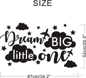 img 1 attached to 🌙 Dream Big Little One: Quote Wall Decal for Baby's Room Decor - Cloud, Star, and Plane Decals included! (Large, White)