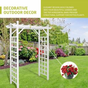 img 1 attached to White Pearington 10-00003 Square Lattice Garden Arbor - Perfect For Any Outdoor Space!