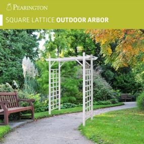 img 3 attached to White Pearington 10-00003 Square Lattice Garden Arbor - Perfect For Any Outdoor Space!