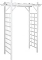 белая садовая беседка pearington 10-00003 с квадратной решеткой - идеально подходит для любого открытого пространства! логотип