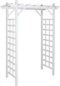 img 4 attached to White Pearington 10-00003 Square Lattice Garden Arbor - Perfect For Any Outdoor Space!
