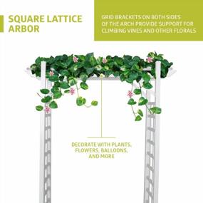 img 2 attached to White Pearington 10-00003 Square Lattice Garden Arbor - Perfect For Any Outdoor Space!