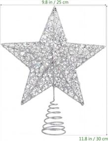 img 1 attached to Блестящая звезда рождественской елки со светодиодной подсветкой - серебряное украшение рождественской елки для дома и вечеринки (серебро 1)