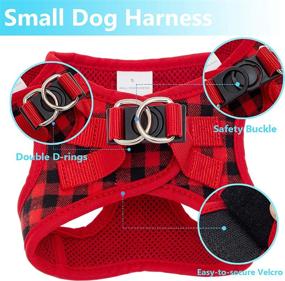 img 2 attached to 🐾 CHERPET Plaid Puppy Harness and Leash Set - Adjustable Small Dog Full Body Vest, Escape Proof Safety, No Pull Halter, Breathable Mesh, Comfort Fit for Walking Outdoors, Cute Design for Kittens and Small Animals