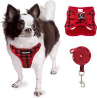 🐾 cherpet plaid puppy harness and leash set - adjustable small dog full body vest, escape proof safety, no pull halter, breathable mesh, comfort fit for walking outdoors, cute design for kittens and small animals logo