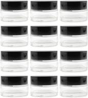 cornucopia 15ml clear glass balm jars (12-pack); 🌽 0.5oz cosmetic jars with black plastic lids, inner liners логотип