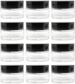 img 4 attached to Cornucopia 15ml Clear Glass Balm Jars (12-Pack); 🌽 0.5oz Cosmetic Jars with Black Plastic Lids, Inner Liners