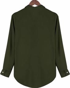 img 2 attached to OMSJ Women Button Down Shirts Long Sleeve Chiffon Office V Neck Casual Business Blouses Tops