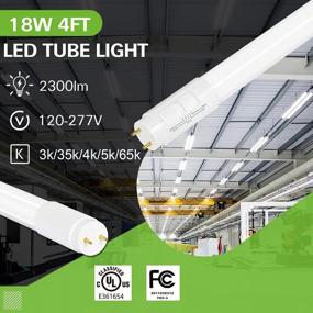 img 1 attached to 20 Pack 5CCT 4FT LED T8 Ballast Bypass Type B Light Tube, UL/FCC Certified - 18W, 2300Lm, 3000K-6500K Selectable