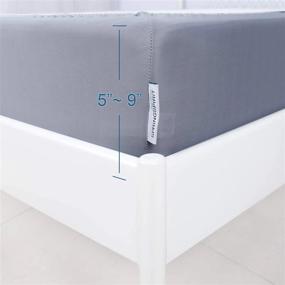 img 1 attached to Box Spring Cover Queen Size, Alternates For Bed Skirt, Smooth And Elastic Woven Material Wrap Around 4 Sides Of The Box Spring, Wrinkle & Fading Resistant, Washable, Dustproof, Gray