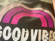 img 1 attached to Women'S Good Vibes Graphic Tee - YEXIPO Rainbow Print Short Sleeve Funny T-Shirt Summer Top review by Ryan Fitch