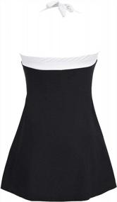 img 2 attached to Plus Size Swim Dress: Tummy Control Retro Skirted Swimsuit For Women