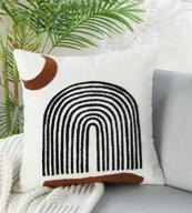 add a boho chic touch to your home with merrycolor's tufted moon pillow cover - 18x18 inches logo