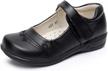akk black mary jane flats for girls - perfect school uniform shoes with strap logo