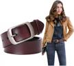 stylish women's leather belts with pin buckle for perfectly paired jeans and pants logo