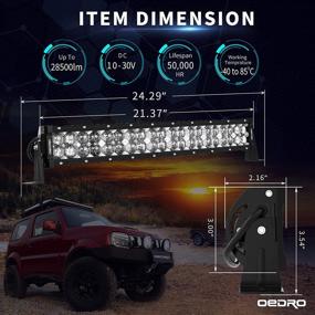 img 3 attached to 🔦 oEdRo 22-Inch Curved LED Light Bar - 400W 28500LM Upgraded Spot & Flood Combo Beam with 8ft Wiring Harness - IP68 Waterproof for Fog Driving Offroad Pickup Boat Jeep SUV ATV Truck