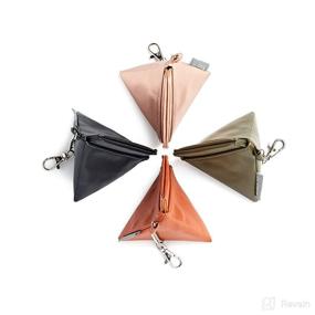 img 1 attached to Rose Gold Vegan Leather Pyramid Pacifier Pouch by JJ Cole