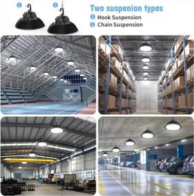 img 1 attached to Airand UFO LED High Bay Light, Dimmable Shop Lights For Workshop With Plug 200W 28000LM UL Commercial Grade Hang High Bay LED Lights 5000K-5500K Waterproof Lawn Lamp For Warehouse Garage Gym Factory
